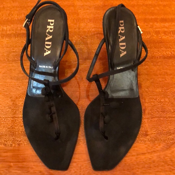 Prada Shoes - Prada black satin sandal